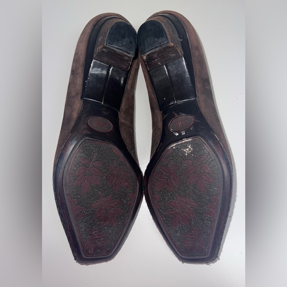 Sofft Shoes “Bow Dress Pumps Brown Suede Leather Block Heel” - Picture 7 of 7